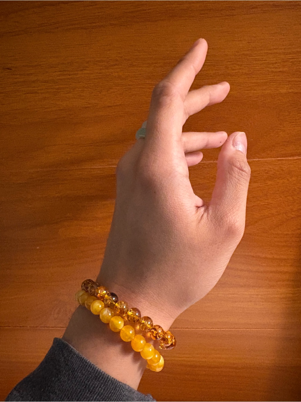 Discounted Yellow Amber Bead Bracelet.
